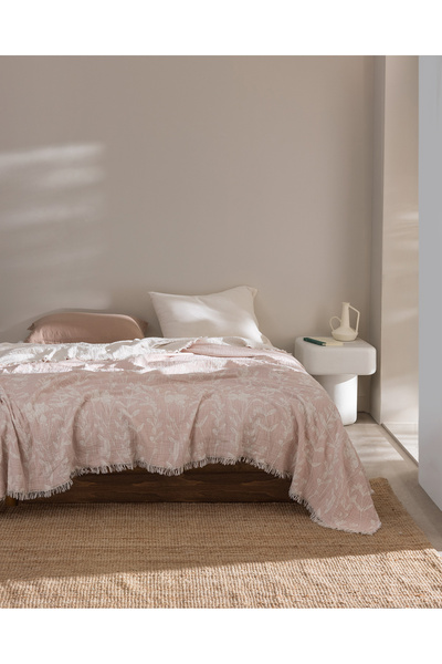 Madame Coco Κάλυμμα κρεβατιού Fabrice διπλό 100% βαμβακερό - Σολομός