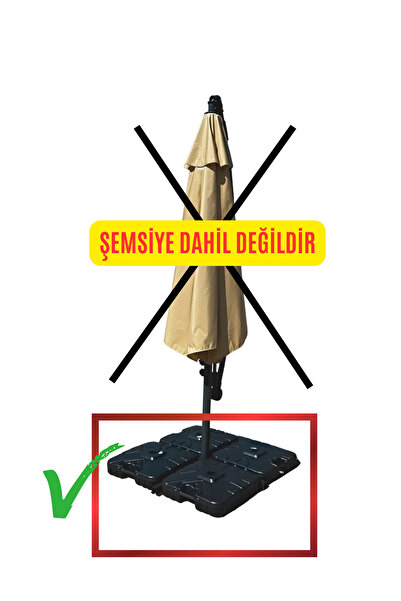GUNBO HOME Ampul Şemsiye Ağırlık Bidonu Dörtlü SET Parasol Şemsiye Ağrılık seti