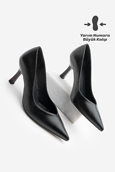 Marjin Γυναικεία παπούτσια στιλέτο με μυτερή μύτη και ξύλινο σχέδιο, κλασικά ...