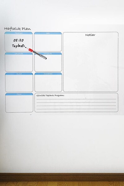 Roichil ® Haftalık Planlayıcı Manyetik Duvar Stickerı Takvim 56 cm x 70 cm