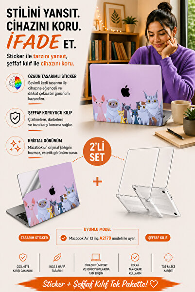 Mcstorey Macbook Air Kılıf 13inç Yapıştırma Sticker A2179 Ile Uyumlu Laptop K...