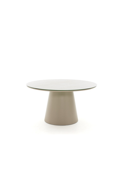 Vivarel MODERN Yuvarlak Bahçe Yemek Masası Alüminyum Gövde 140 cm Gri