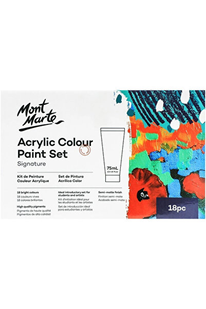 Mont Marte Akrilik Renkli Boya Seti 18 Parça x 75 ml