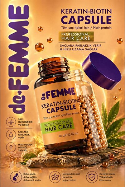 De Femme Saç Bakım Proteini /dökülmelere Ve Yıpranmalara Karşı Hair Profosyonel Saç Bakımı Özel Ürün 80 Gr