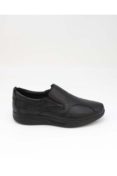 FOREX 2585 Pantofi de mers anatomic pentru bărbați din piele naturală neagră