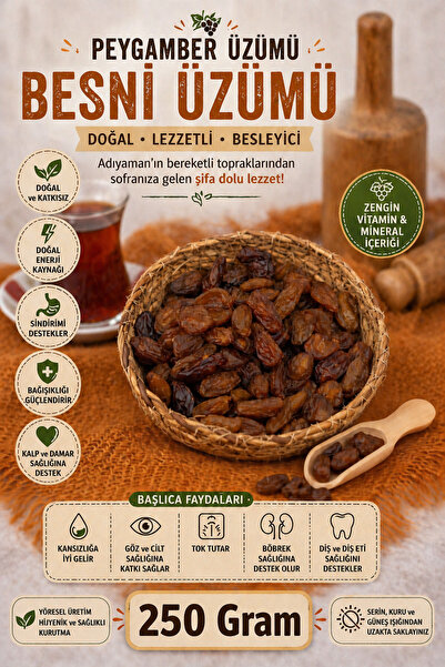 ÜLKÜ KURUYEMİŞ (250 GR) Sarı Besni Üzümü Kurusu Hediyelik Tatlı Atıştırmalık