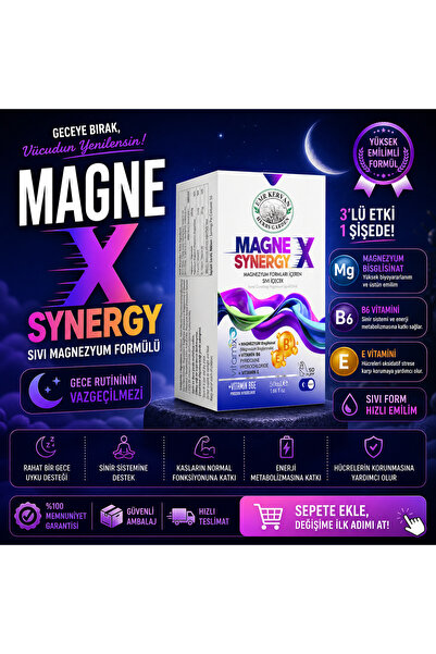 Emr Kervan Herbs Garden Magne X Synergy Magnezyum Formu Sıvı 50ml-Magnezyum B...
