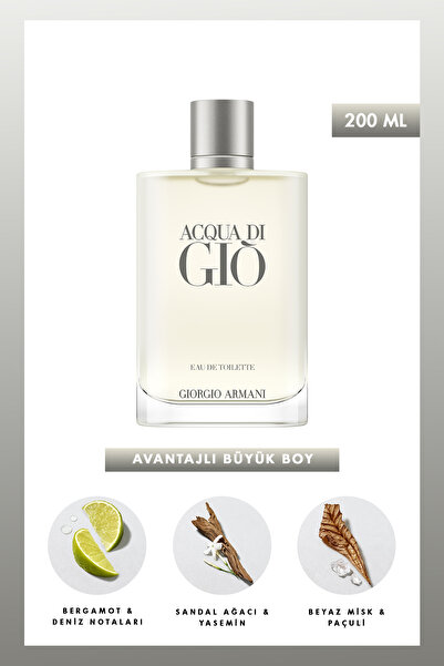 Armani Acqua Di Gio EDT 200 ml Erkek Parfüm 3614273955539