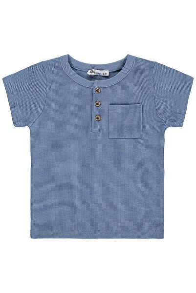 Civil Boys Basic Button-Front T-Shirt for 2-5 Years Old - Blue