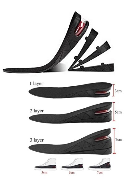 Dijital Dünyası Hava Yastıklı 7 cm Tam Boy Tabanlık Gizli Topuk Uzatıcı