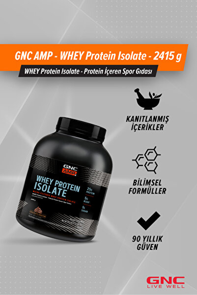 GNC WHEY Protein Isolate - Yüksek Protein İçeren Spor Gıdası - Çikolata Aromalı