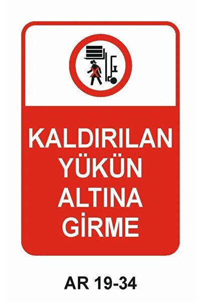 Outdoor One Work Safety Warning Sign for Women Figure Entering under Lifted L...