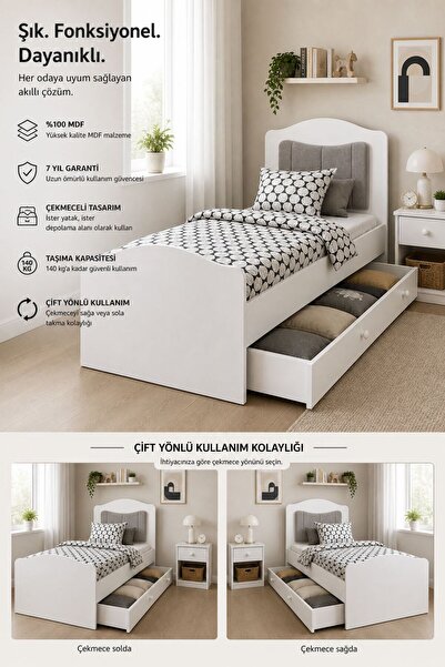 VENATTO Romantic Yavrulu Karyola (90X190) (R:PEMPE BAŞLIK)%100mdf