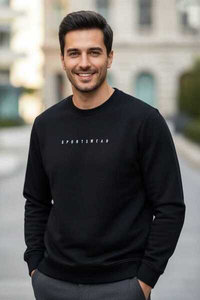 Voltaj Vialli Crew Neck Men's Sweatshirt Black
