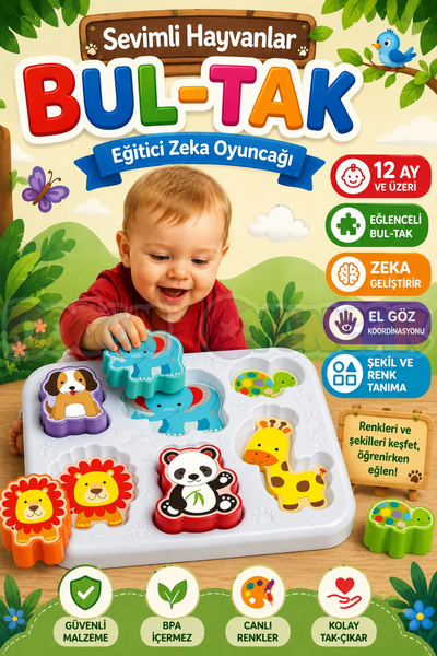 Dede Oyuncak Sevimli Hayvanlar Bultak Eğitici Oyuncak-3431