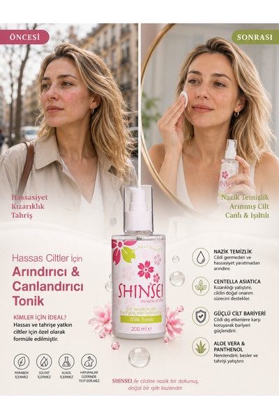 Hassas Ciltler İçin Arındıcı ve Canlandırıcı Süt Tonik