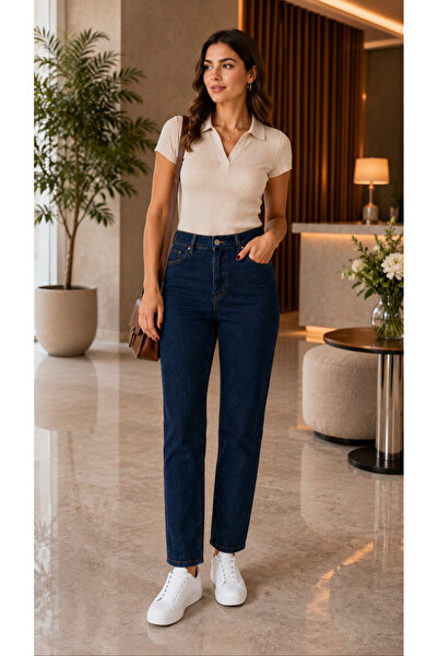 MY ARJA JEANS Kadın Yüksel Bel Boyfriend Denim Pantolon
