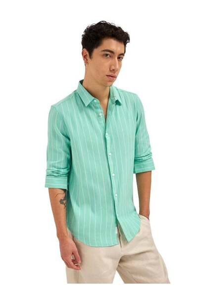 The Bear House Classic Collar Shirt for Men Regular Fit, Long Sleeve, Casual ...