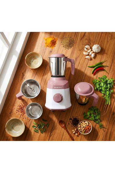 Bajaj Military Series Duetto 500W Mixer Grinder Lilac – 3 Jar Kitchen Mixer with Titan Motor & DuraCut Blades