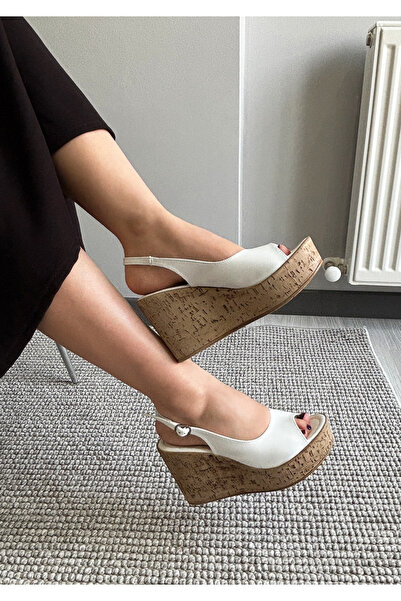 asmi shoes Ženske Fenni cipele sa plutenim đonom, 10 cm, Puna peta komada