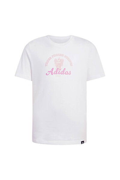 adidas Tricou alb pentru copii cu grafică Food Pack (KA0540)