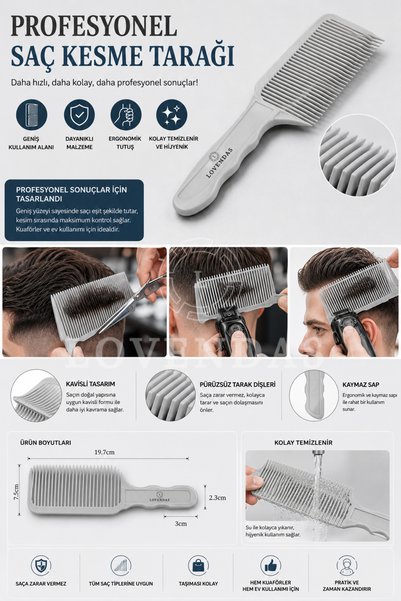 Lovendas Special Curved Design Premium Hair Clipper Comb (Practical Application)