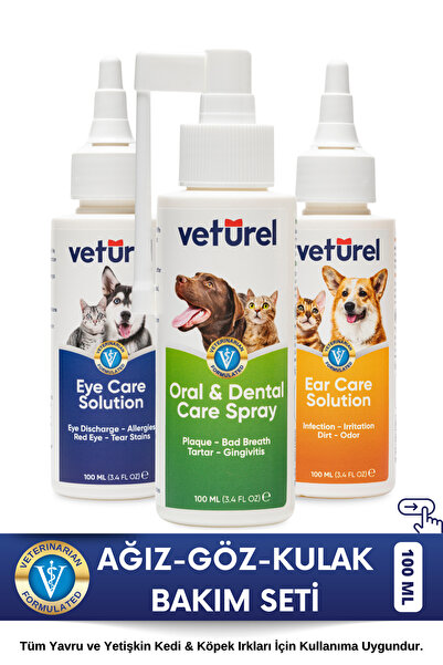 Veturel Kedi Köpek Göz Ağız Kulak Uyuzu Enfeksiyon Gözyaşı Lekesi Plak Koku G...