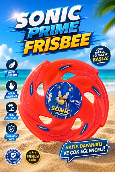viyol marketim Sonic Prime Lisanslı Frizbi Oyuncak – Dayanıklı Uçan Disk – Ço...