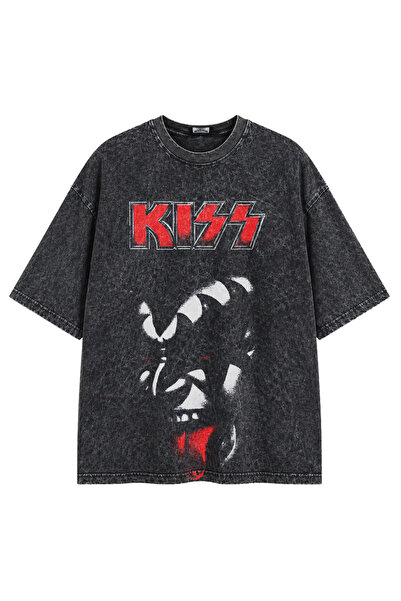 Fuddy Moda Tricou unisex Kiss Mega Boy imprimat, lavabil, tricou vintage supr...
