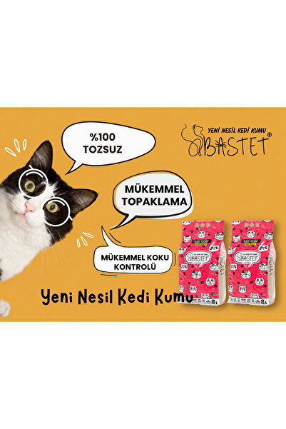 bastet ultra light cat litter Bastet Natural Tozsuz Kedi Kumu 8 Litre 2 Adet