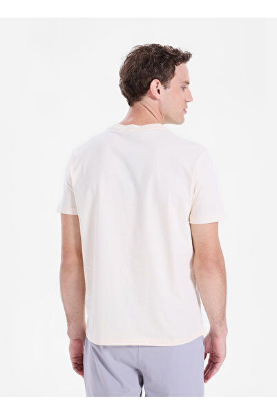 Discovery Expedition D6SM-TST3688 Krem Bisiklet Relaxed Düz Erkek T-Shirt