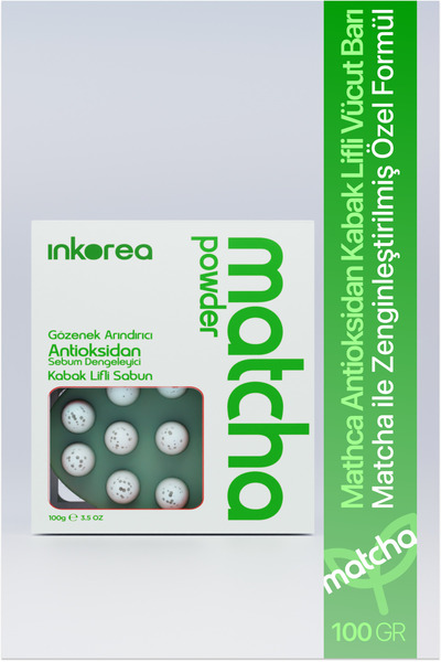 inkorea Matcha Gözenek Arındırıcı & Antioksidan Etkili Kabak Lifli Sabun