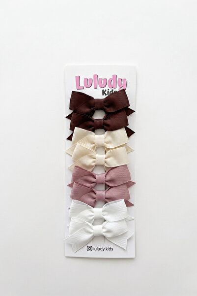 Luludy Kids Kahverengi Tonları 8'li Kız Çocuk Klips Toka Set