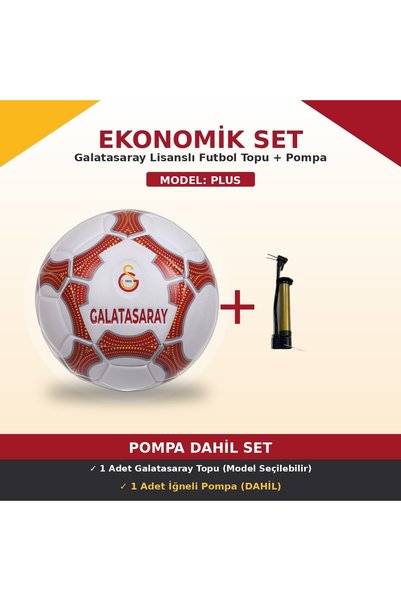 Galatasaray Lisanslı Futbol Topu Pompa Hediyeli Set 5 Numara 10 Model Halı Sa...