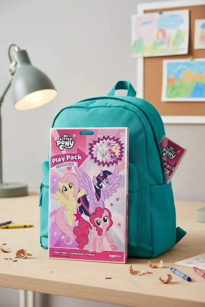 Miniso My Little Pony Lisanslı Boyama Çantası Çıkartma ve Kalem İçerikli Akti...