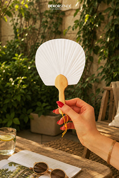 Dekorsende Beyaz Yelpaze Düz Kenarlı 19 cm