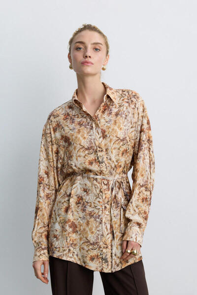 BE BLUE TARÇIN FLORAL DESENLİ VINTAGE GÖMLEK