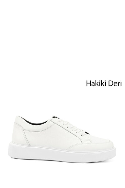 GÖNDERİ(R) Weißer Herren-Schnürsneaker aus echtem Leder