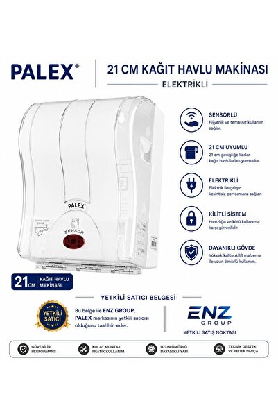 Palex Sensörlü Fotoselli Elektrikli Ve Pilli Otomatik Kağıt Havlu Makinesi 21...