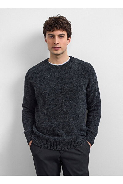 Back And Bond Anthracite Men's Crew Neck Regular Fit Sweater B35W40036