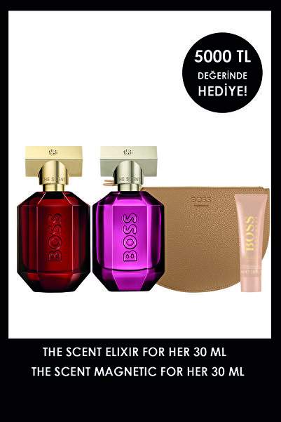 BOSS The Scent Elixir for Her 30 ml & The Scent Magnetic for Her 30 ml + Çant...