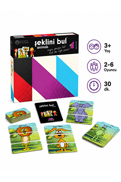 Zetzeka Şeklini Bul (ANİMALS) Zeka Oyunu 3 Yaş 1 Oyuncu