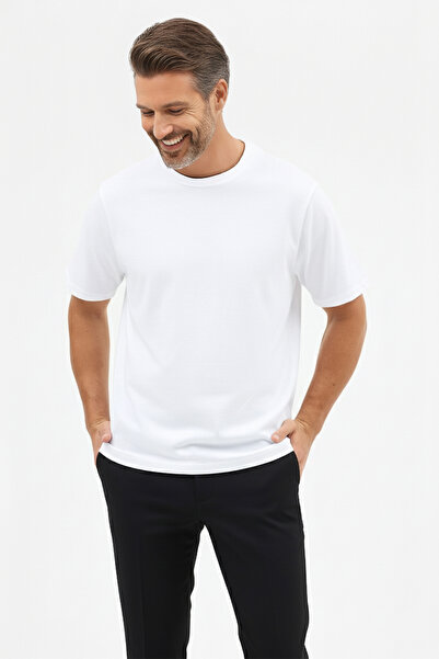 goffra Ανδρικό T-Shirt Vision Premium Quality από βαμβάκι με πυκνή υφή, λευκό...
