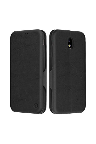 Techsuit Husă Safe Wallet Plus pentru Samsung Galaxy J7 2017, Neagră