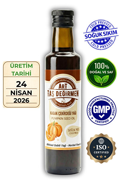 Art Taş Değirmen Soğuk Sıkım %100 Saf Doğal Kabak Çekirdeği Yağı [250 Ml]