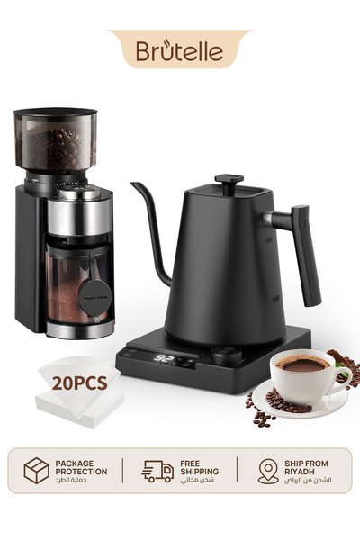 Brutelle Pour Over Coffee Maker Set Electric Gooseneck Kettle V02 Filters Bur...