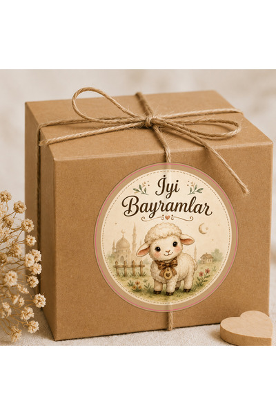 eylülün etiket fabrikası İyi Bayramlar - Kurban Bayramı Temalı Yuvarlak Kesim...