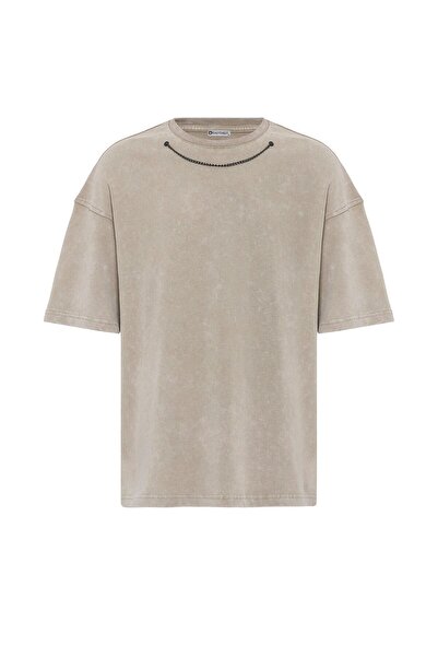 S13 Store Tricou oversize cu detaliu lanț lavabil