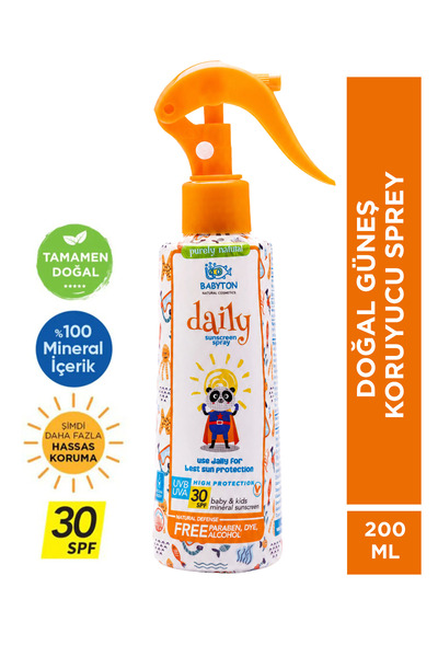 BABYTON رذاذ واقي من الشمس طبيعي بمعامل حماية 30 SPF 200 مل
