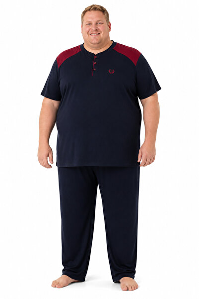 Mutlu City Men's High Quality Short-Sleeved Plus Size Pajama Set 19497